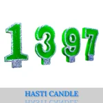 شمع عدد سال 1397 رنگ سبز اکلیلی - شرکت تولیدی شمع هستی