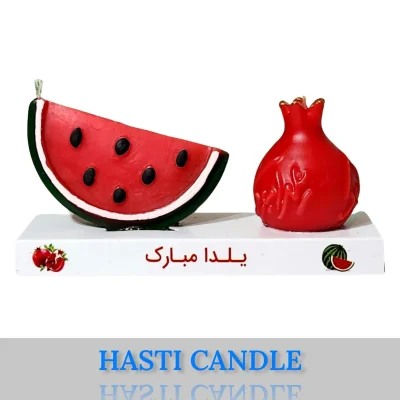 شمع یلدا انار و هندوانه { پک دو عددی } - شرکت تولیدی شمع هستی